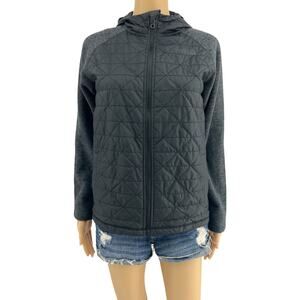 The North Face (S) Women's Gray Quilted Long Sleeve Zip Up Hoodie Jacket